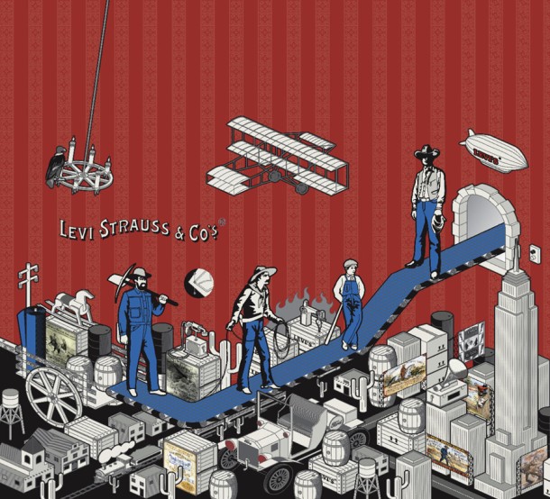 Mural for a Levis shop in New Delhi